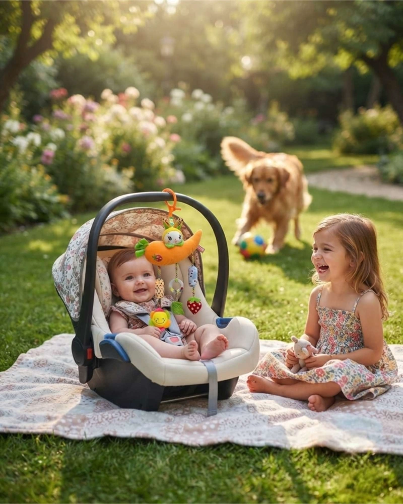 SONAJERO COLGANTE JUGUETE ESTIMULACION BEBE  PARA COCHE Y CUNA - 1