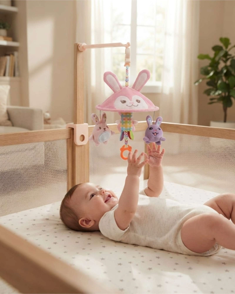 SONAJERO COLGANTE JUGUETE ESTIMULACION BEBE  PARA COCHE Y CUNA - 1