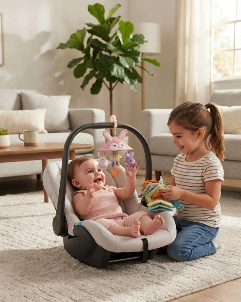 SONAJERO COLGANTE JUGUETE ESTIMULACION BEBE  PARA COCHE Y CUNA - 4