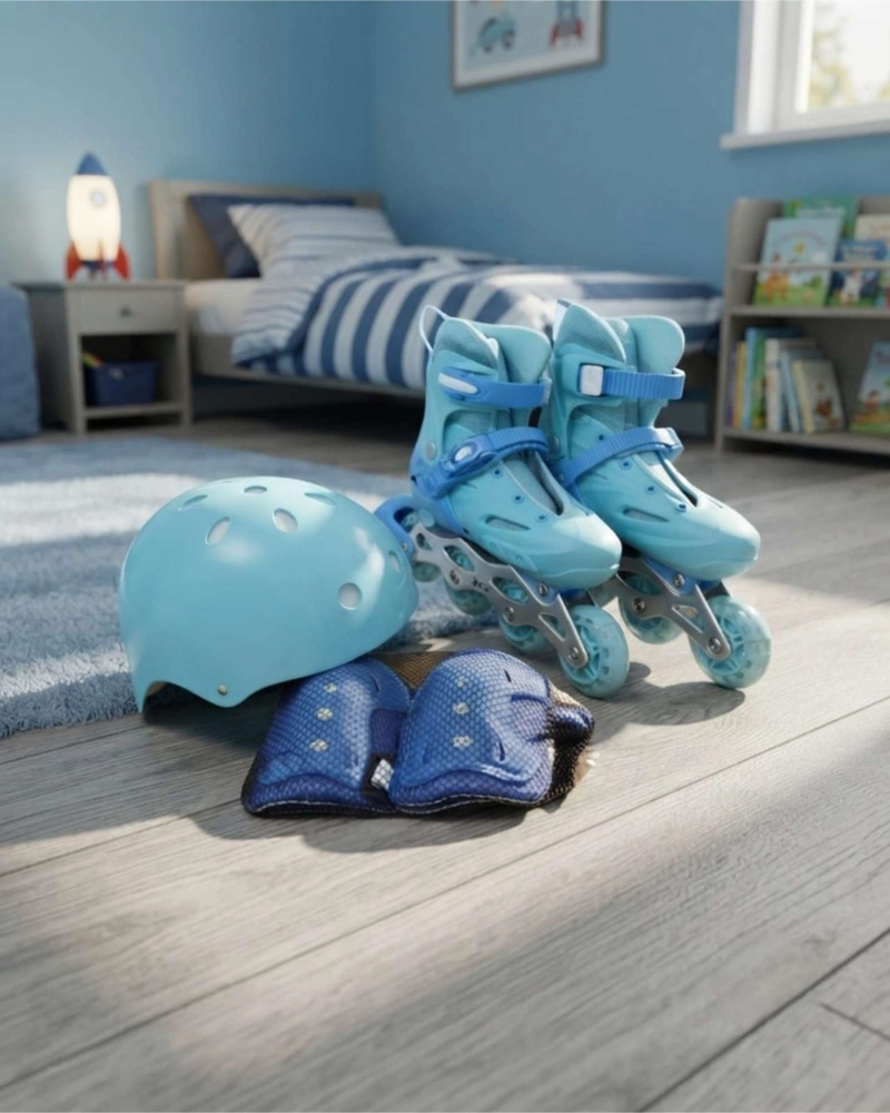 PATINES ROLLERS EN LINEA AJUSTABLES CON LUCES LED MAS KIT DE PROTECCION TALLA M - 3