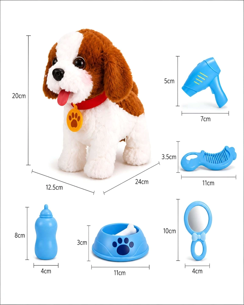 MASCOTA INTERACTIVA PERRO DE PELUCHE CON ACCESORIOS - 6