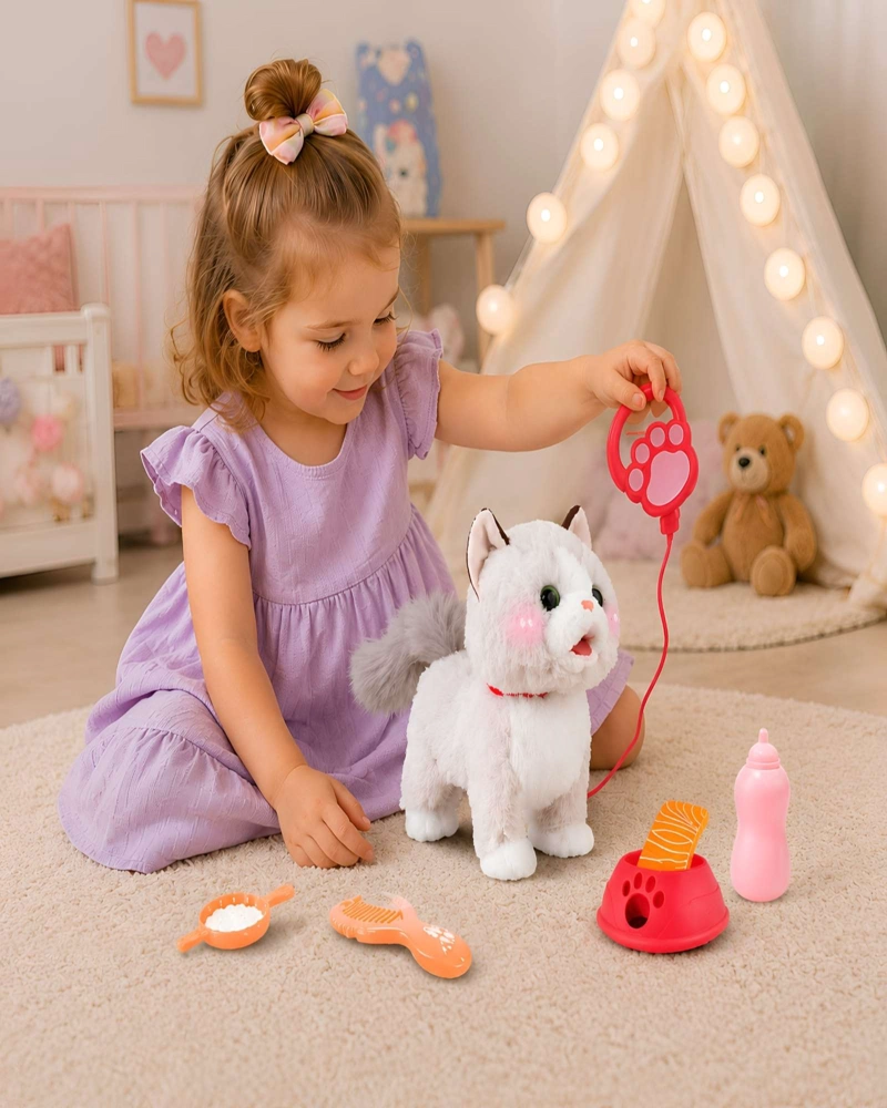 MASCOTA INTERACTIVA GATO DE PELUCHE CON ACCESORIOS - 1