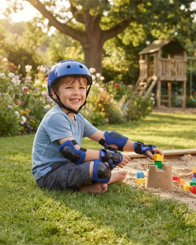 KIT DE PROTECCION INFANTIL CASCO RODILLERAS CODERAS Y MUNIQUERAS - 3