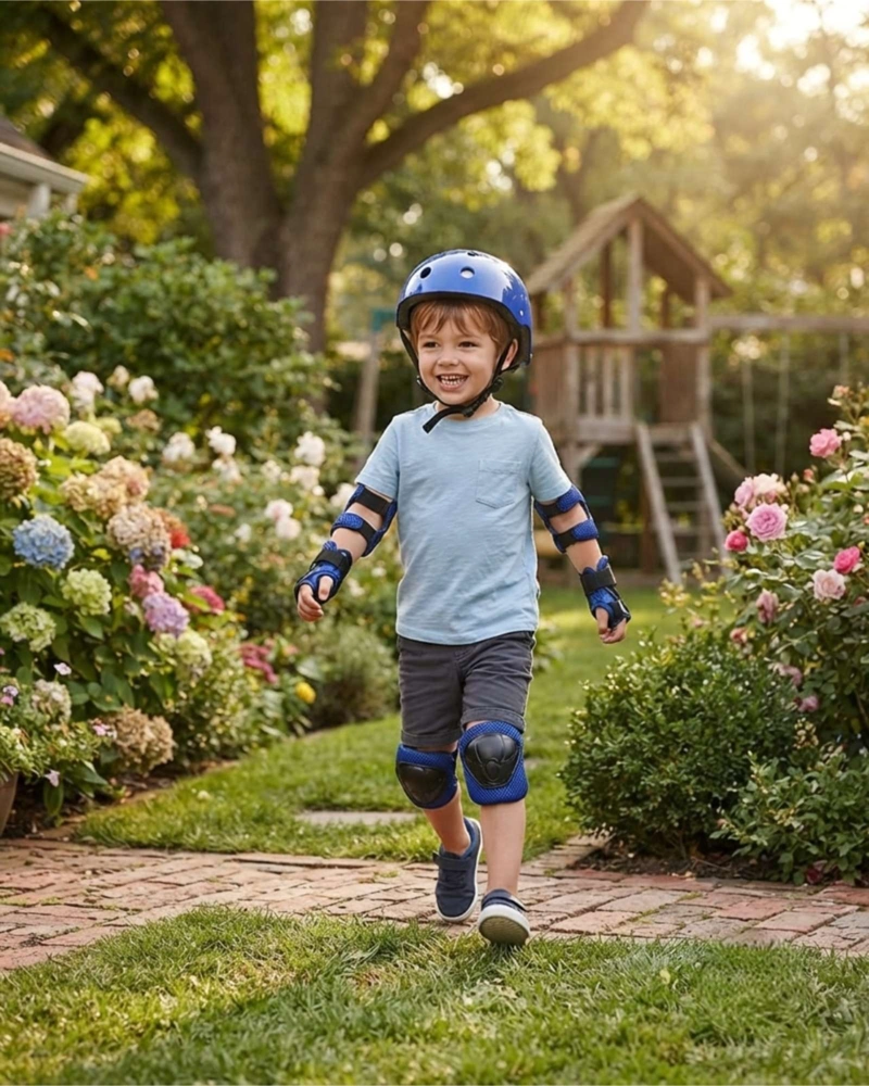 KIT DE PROTECCION INFANTIL CASCO RODILLERAS CODERAS Y MUNIQUERAS - 5