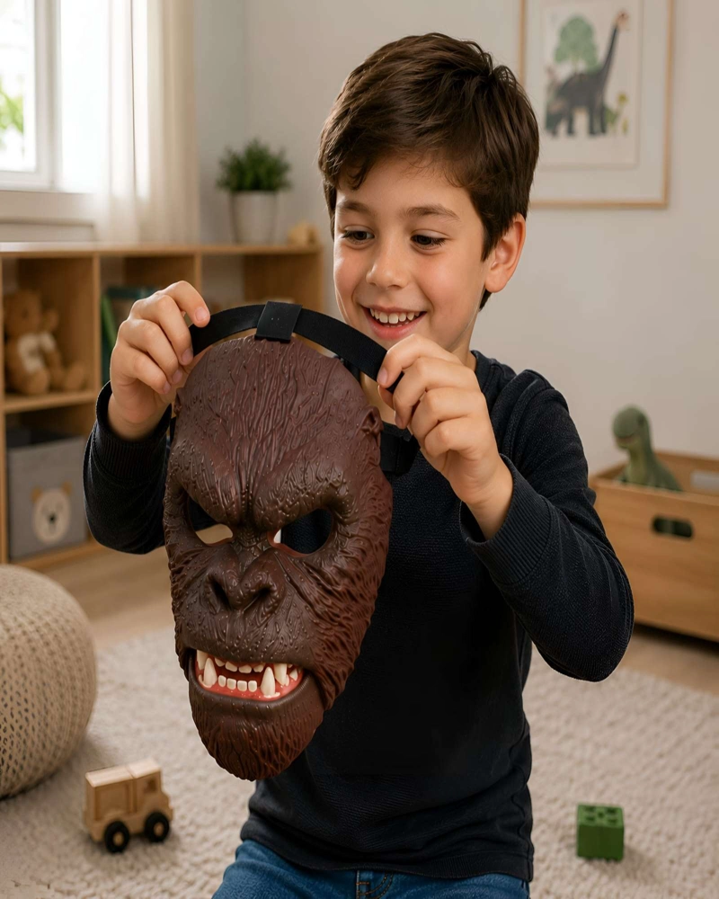 MASCARA DE GORILA GIGANTE PARA NIÑOS CON SONIDO Y MANDIBULA MOVIL - 5