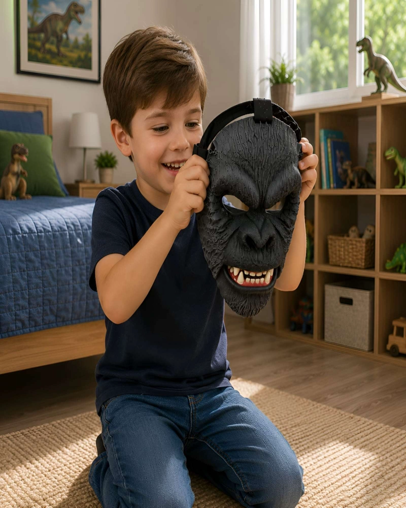 MASCARA DE GORILA GIGANTE PARA NIÑOS CON SONIDO Y MANDIBULA MOVIL - 5
