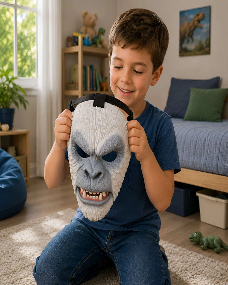 MASCARA DE GORILA GIGANTE PARA NIÑOS CON SONIDO Y MANDIBULA MOVIL - 5