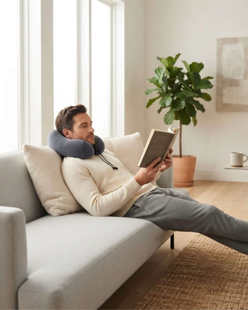 ALMOHADA DE CUELLO ERGONOMICA PARA VIAJE AVION Y AUTO - SOPORTE CERVICAL - 5
