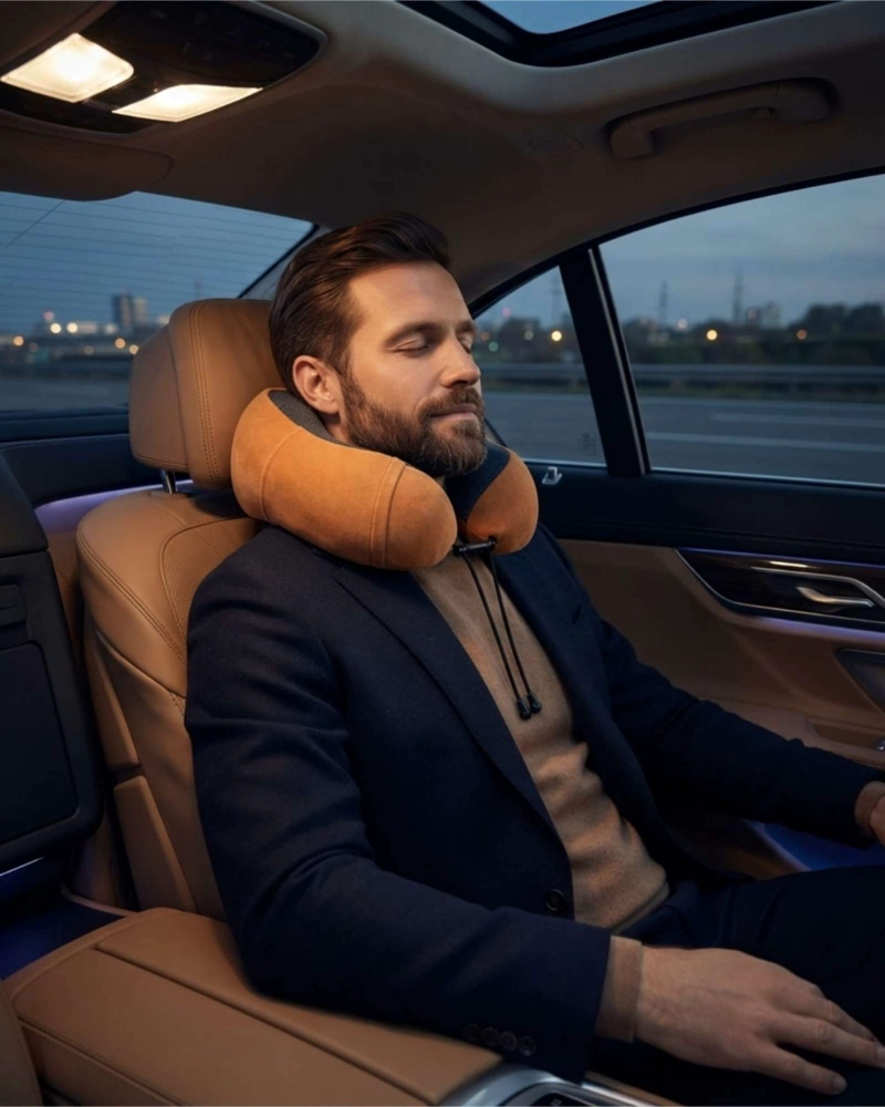ALMOHADA DE CUELLO ERGONOMICA PARA VIAJE AVION Y AUTO - SOPORTE CERVICAL - 2