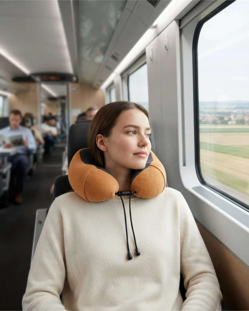 ALMOHADA DE CUELLO ERGONOMICA PARA VIAJE AVION Y AUTO - SOPORTE CERVICAL - 3