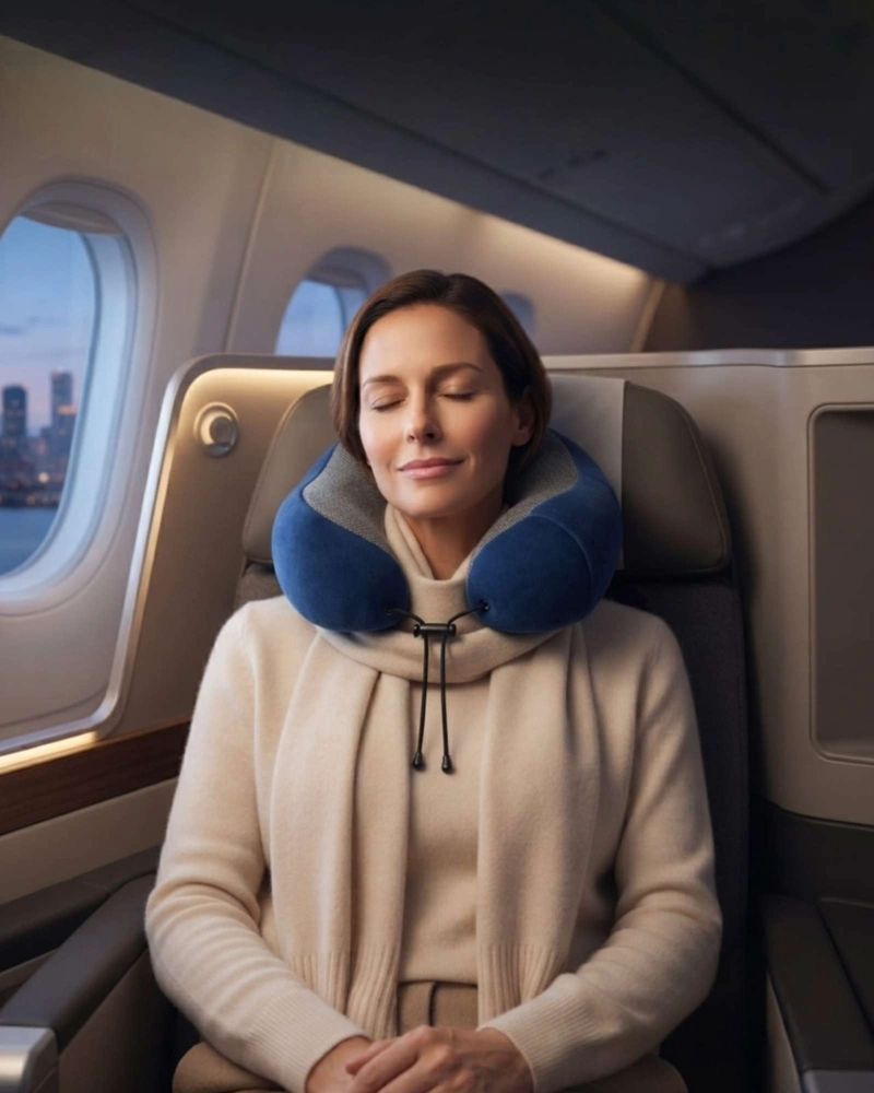 ALMOHADA DE CUELLO ERGONOMICA PARA VIAJE AVION Y AUTO - SOPORTE CERVICAL - 3