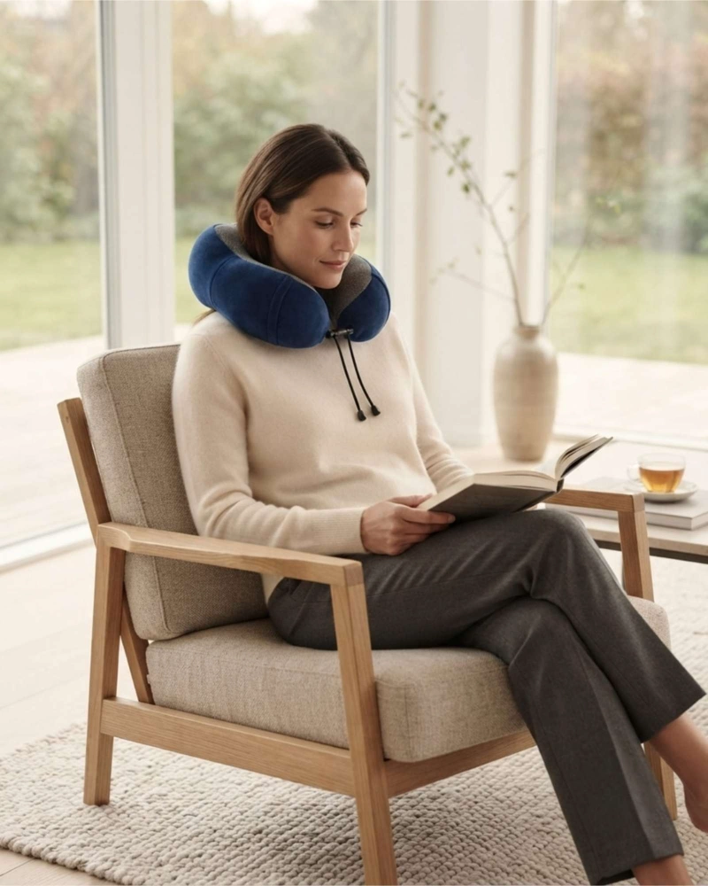 ALMOHADA DE CUELLO ERGONOMICA PARA VIAJE AVION Y AUTO - SOPORTE CERVICAL - 4