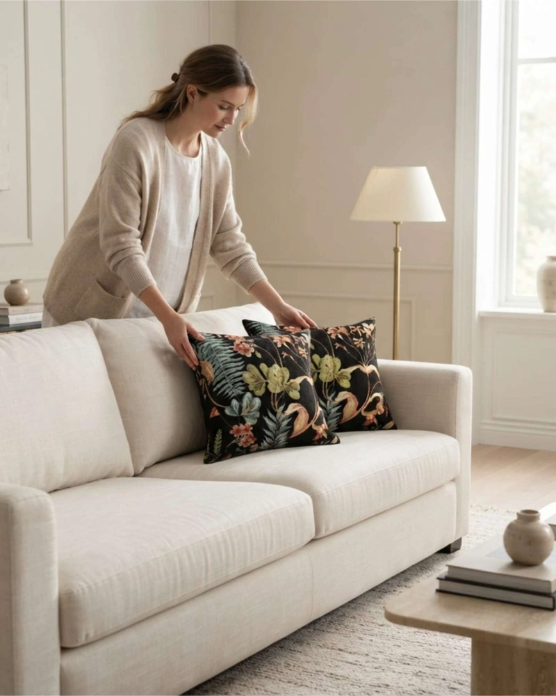 SET X2 COJINES DECORATIVOS JACQUARD BOTANICO 45X45 CM INCLUYE RELLENO - 5