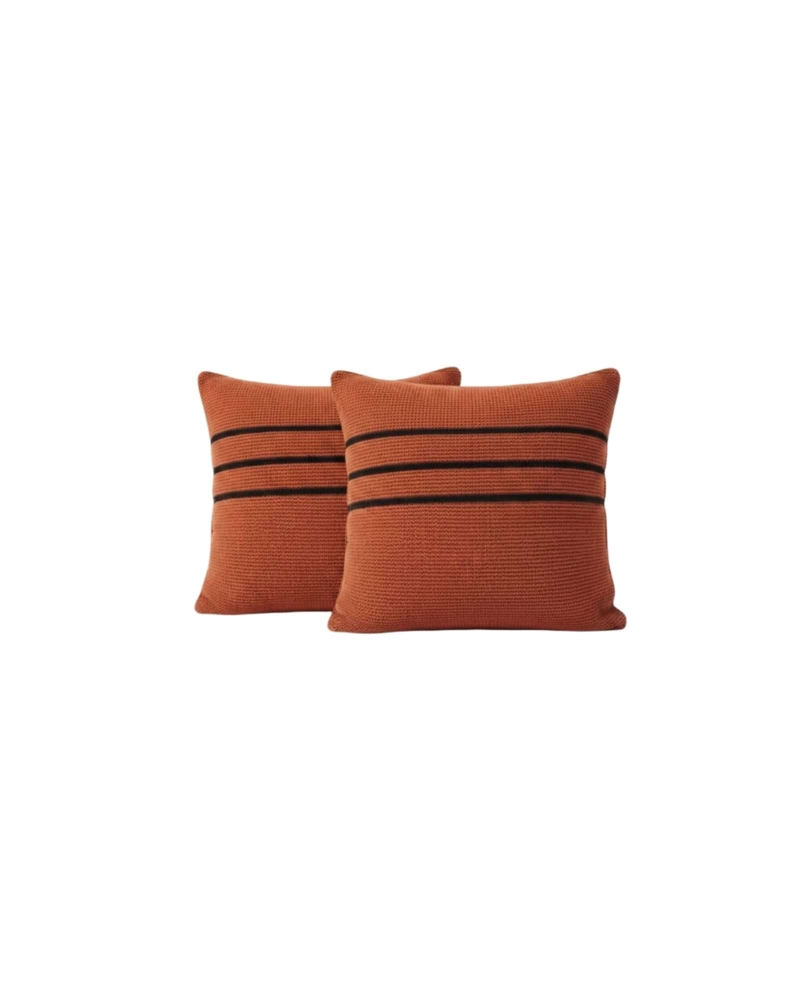 SET X4 FUNDAS DE COJIN CHENILLE CON FRANJAS 45X45 CM - 6