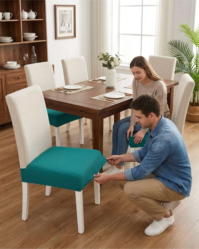 PACK X6 FUNDAS CUBRE ASIENTO PARA SILLA DE COMEDOR ELASTICAS - 2