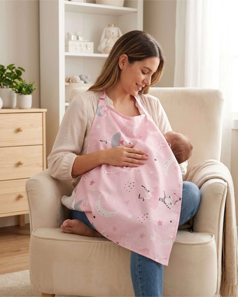 DELANTAL DE LACTANCIA ESTAMPADO PRACTICO, COMODO Y CON ESTILO - 1