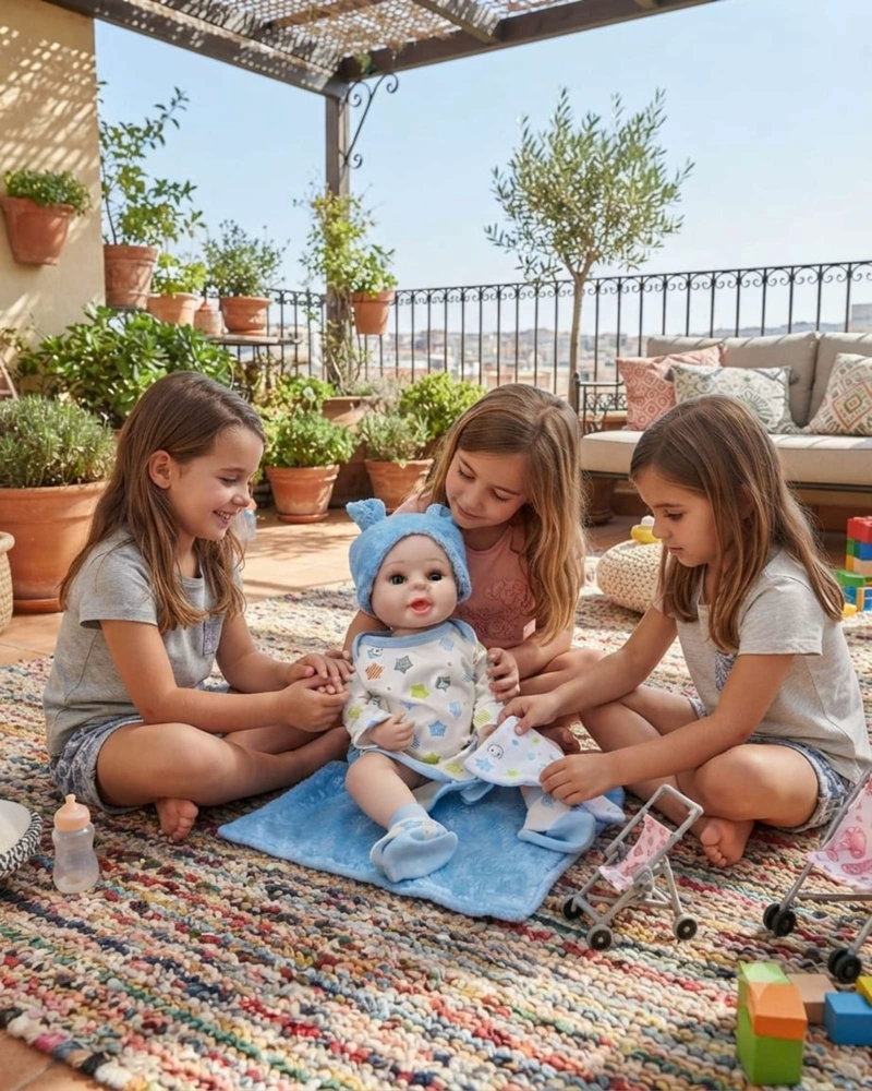 BEBE  REBORN REALISTA NIÑO ROPA AZUL - SILICONA SUAVE 55 CM - 5