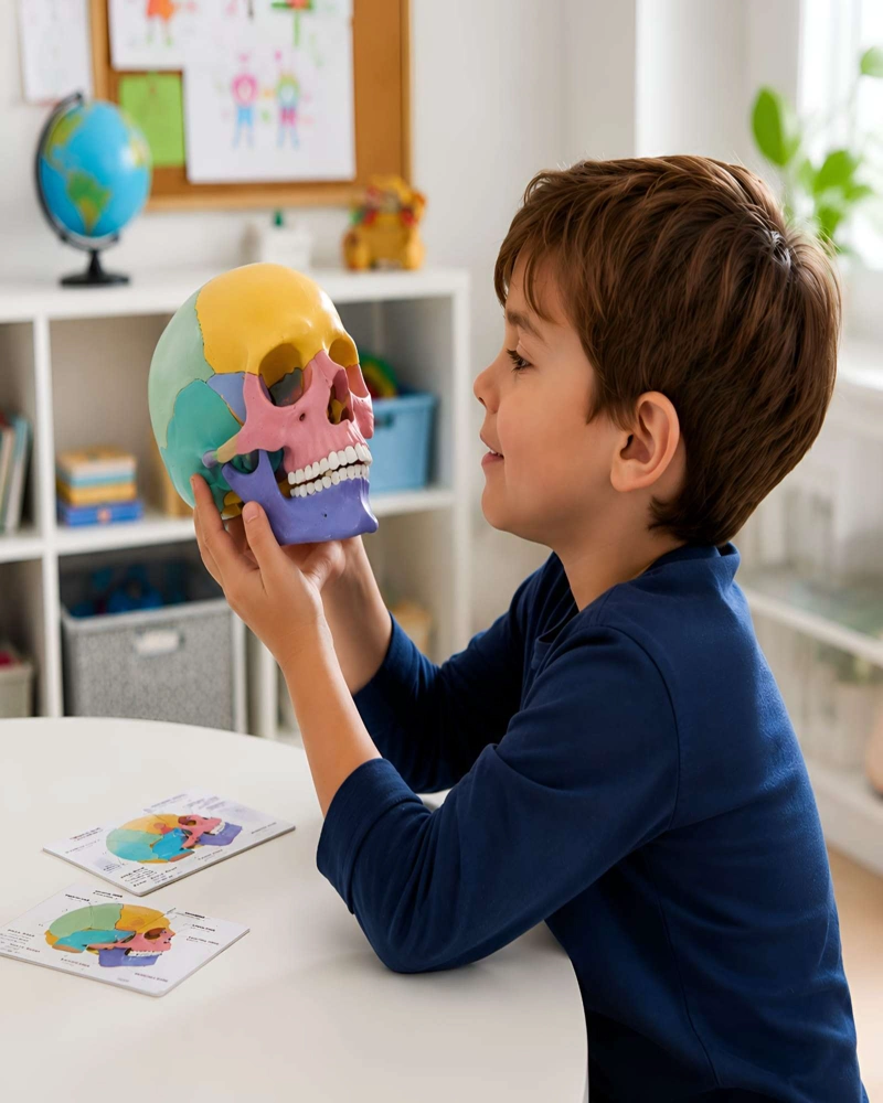 JUGUETE EDUCATIVO CRANEO HUMANO DIDACTICO CON TARJETAS INFANTILES - 4