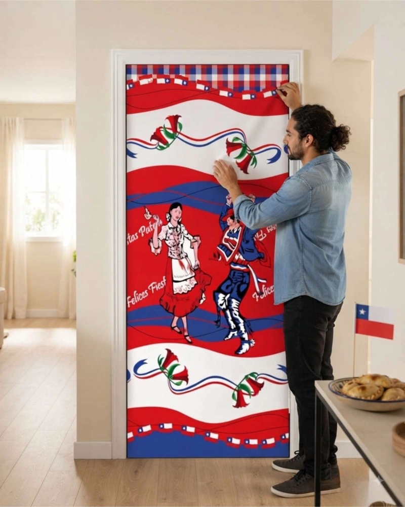 FUNDA PARA PUERTA DIECIOCHERA 105X210CM DISEÑO CHILENO - 2