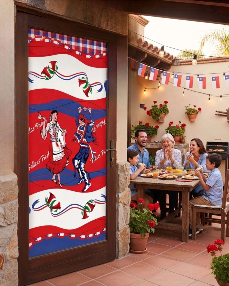 FUNDA PARA PUERTA DIECIOCHERA 105X210CM DISEÑO CHILENO - 3