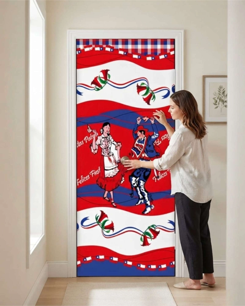 FUNDA PARA PUERTA DIECIOCHERA 105X210CM DISEÑO CHILENO - 4