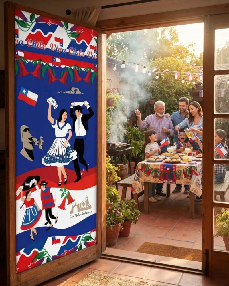 FUNDA PARA PUERTA DIECIOCHERA 105X210CM DISEÑO CHILENO - 2