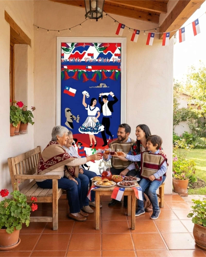 FUNDA PARA PUERTA DIECIOCHERA 105X210CM DISEÑO CHILENO - 3