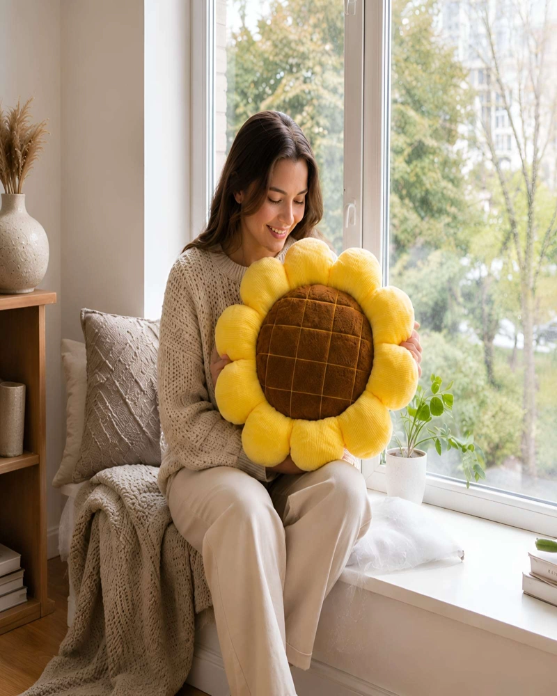 COJIN DECORATIVO GIRASOL PARA SOFA Y DORMITORIO - 3