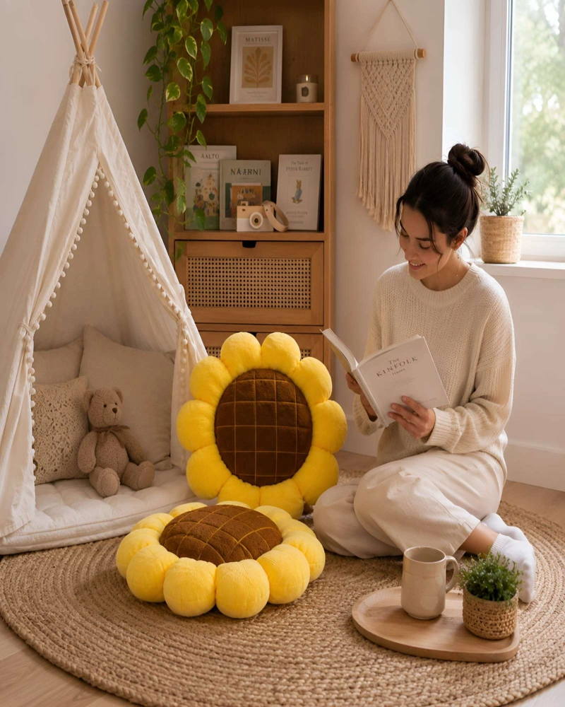 COJIN DECORATIVO GIRASOL PARA SOFA Y DORMITORIO - 6