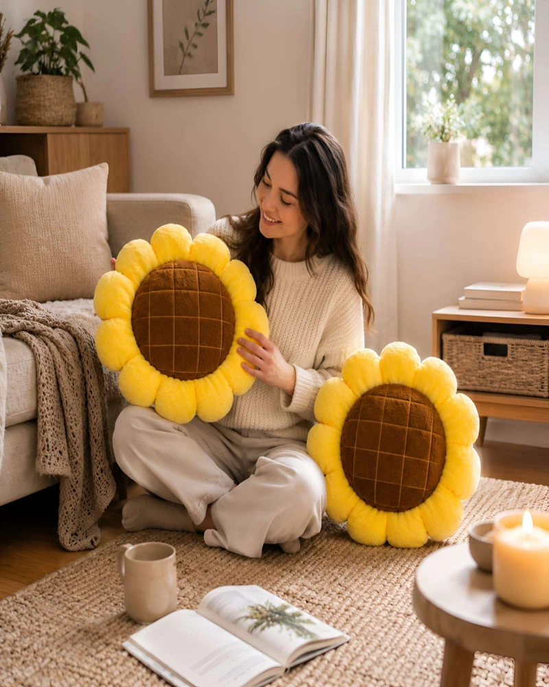 PACK 2 COJIN DECORATIVO GIRASOL PARA SOFA Y DORMITORIO - 2