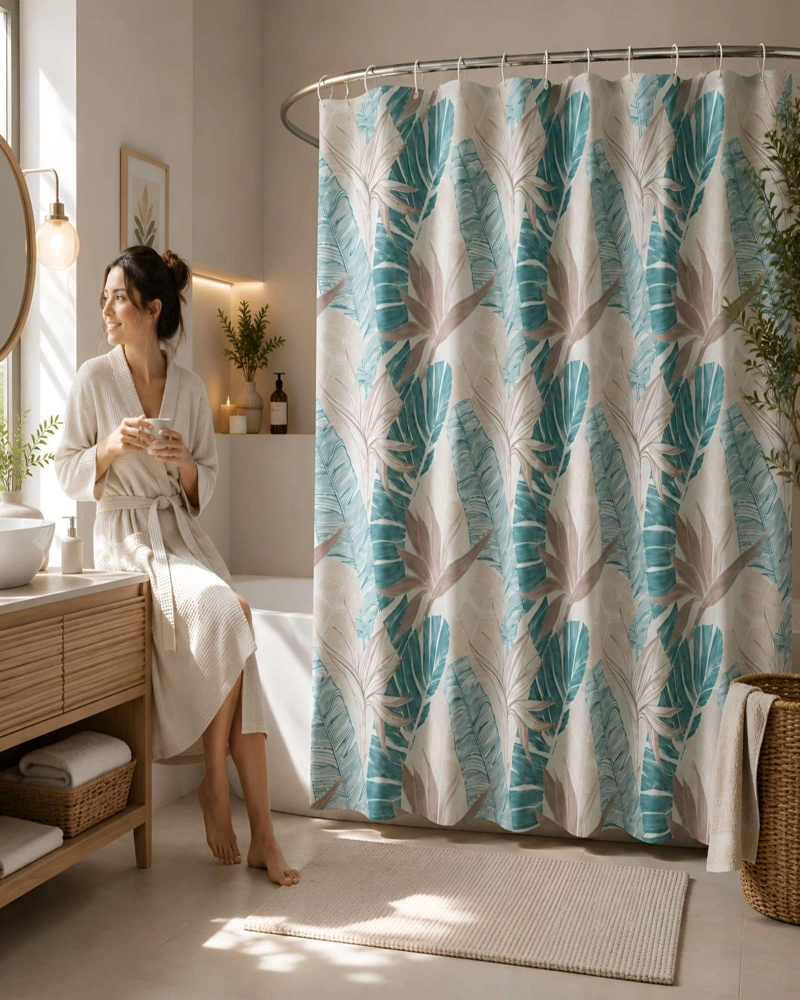CORTINA DE BAÑO CON FORRO - ESTILO Y FUNCIONALIDAD PARA TU BAÑO - 4