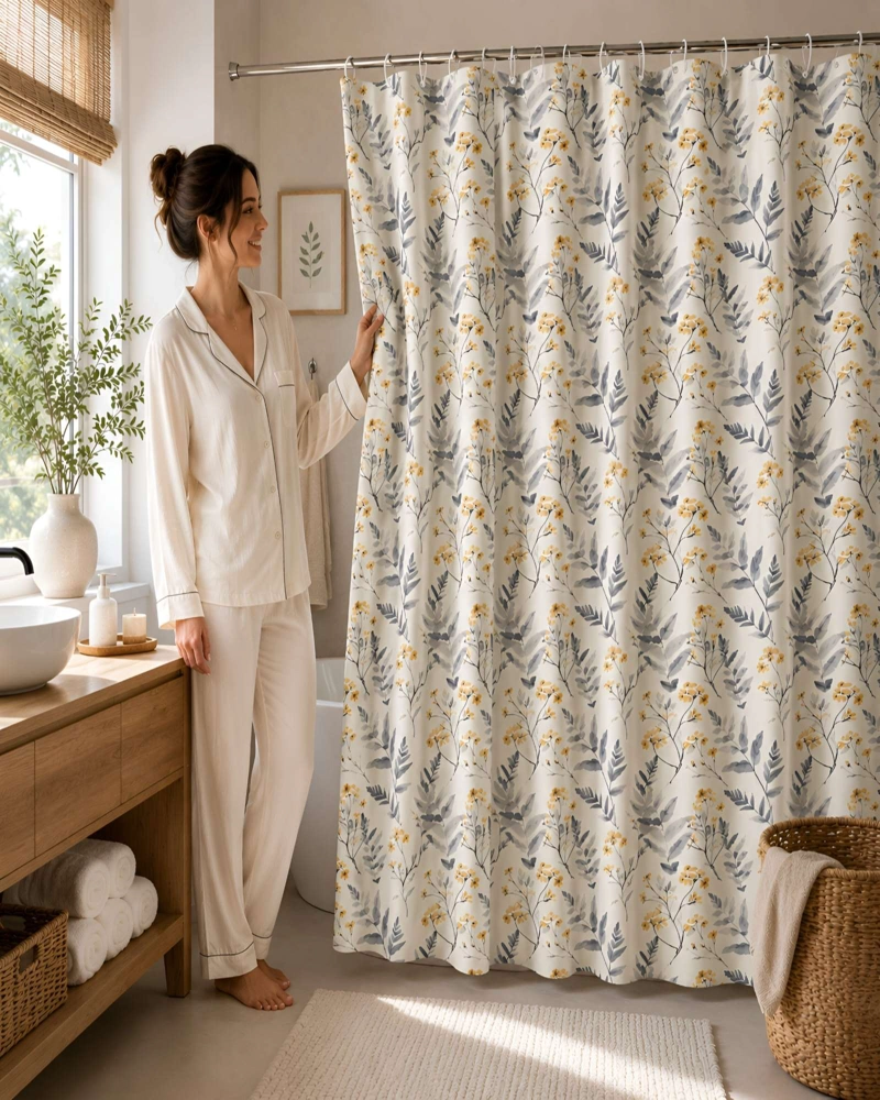 CORTINA DE BAÑO CON FORRO - ESTILO Y FUNCIONALIDAD PARA TU BAÑO - 2