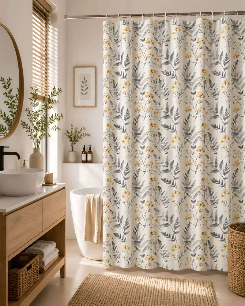 CORTINA DE BAÑO CON FORRO - ESTILO Y FUNCIONALIDAD PARA TU BAÑO - 3