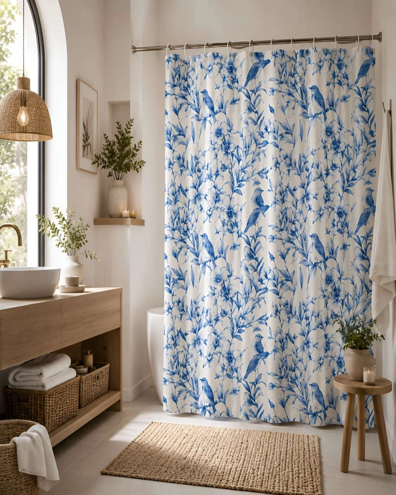 CORTINA DE BAÑO CON FORRO - ESTILO Y FUNCIONALIDAD PARA TU BAÑO - 2