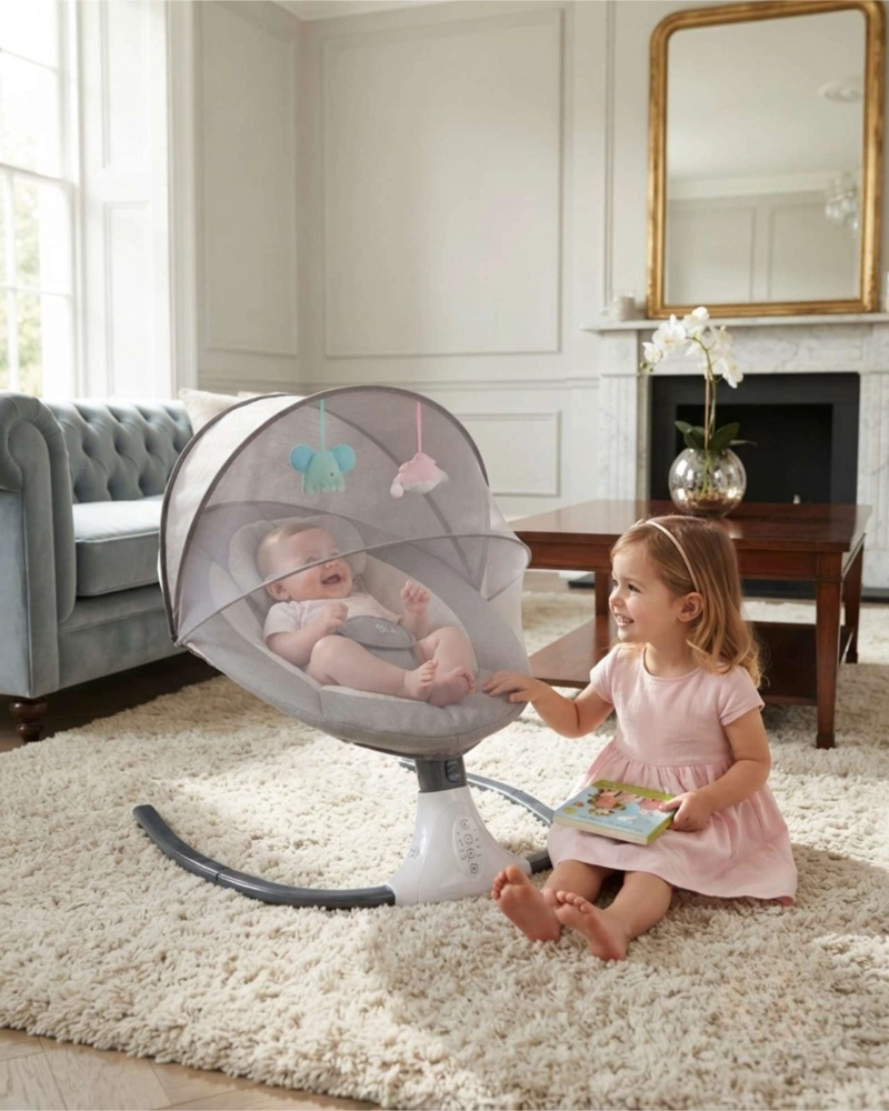 SILLA NIDO MECEDORA INTELIGENTE 360° PARA BEBE - 2