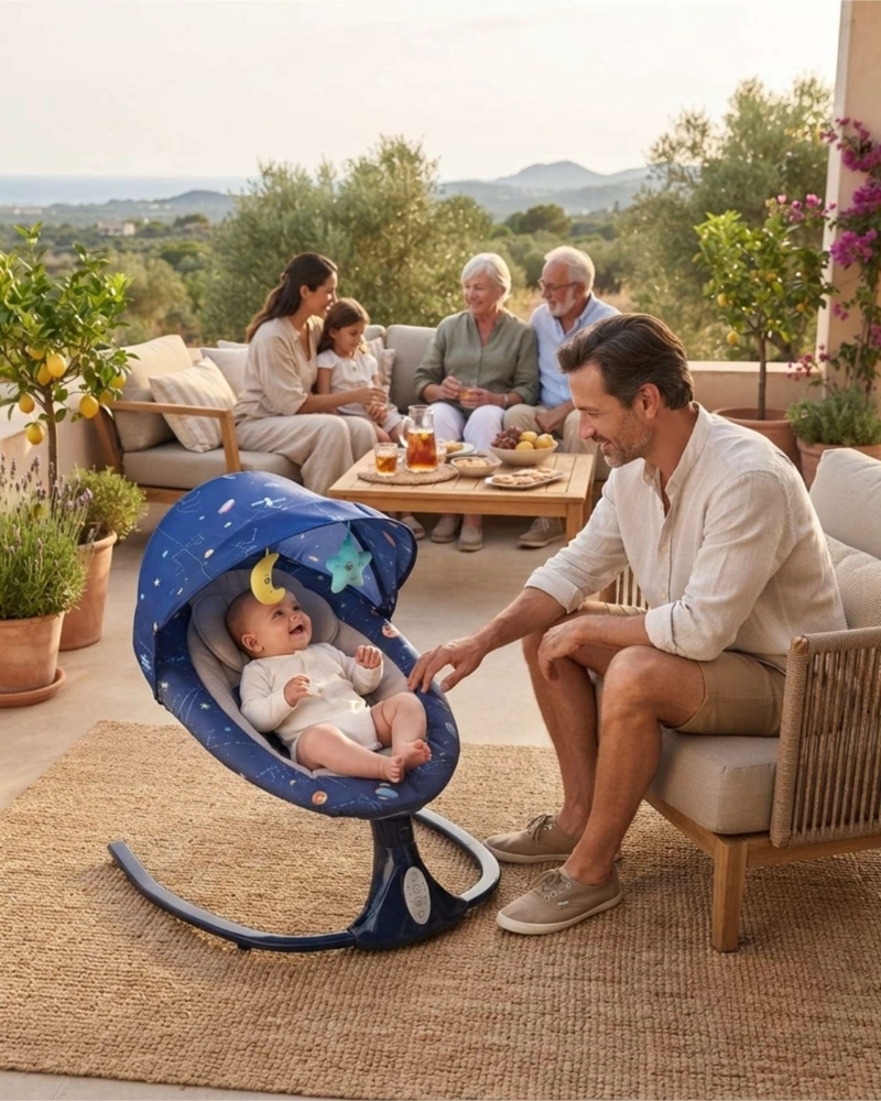 SILLA NIDO MECEDORA INTELIGENTE 360° PARA BEBE - 3