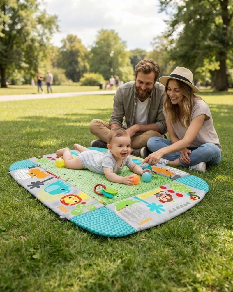 GIMNASIO PARA BEBE 5 EN 1 CON ALFOMBRA DE JUEGOS Y PISCINA DE PELOTAS - 3