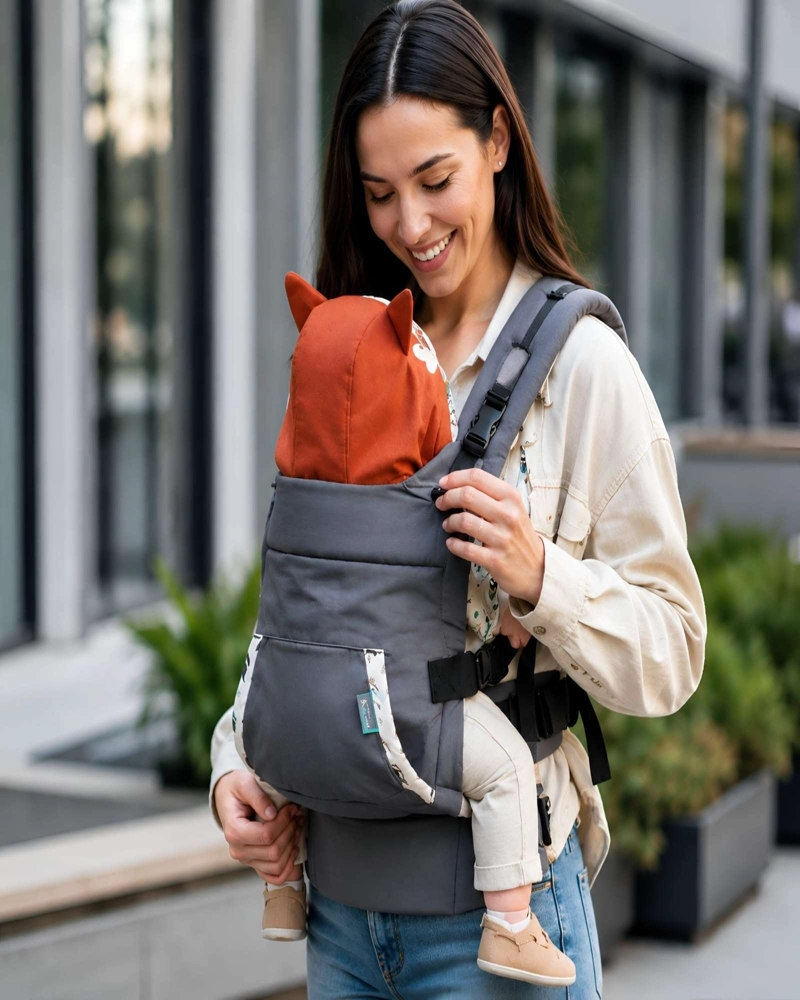 PORTABEBE  ERGONOMICO MULTIFUNCIONAL CON CAPUCHA DESMONTABLE - 5