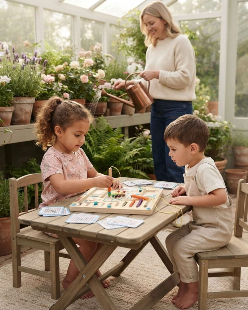 TABLERO MAGNETICO DE MADERA LABERINTO ESPACIAL PARA NIÑOS - 3
