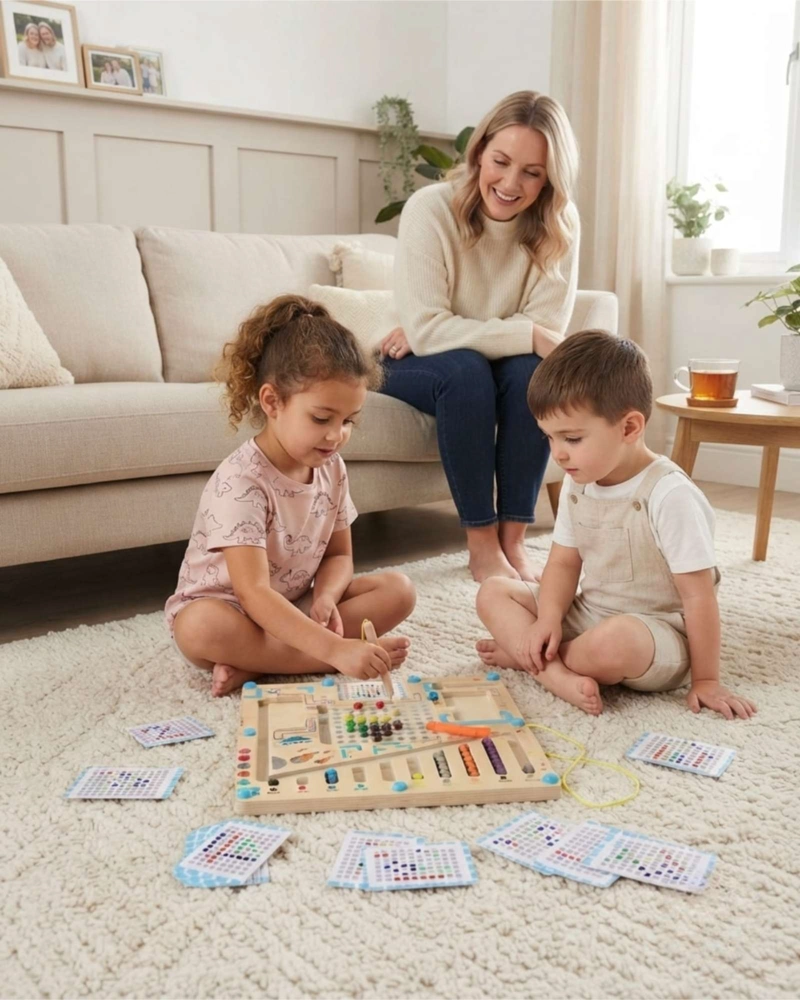 TABLERO MAGNETICO DE MADERA LABERINTO ESPACIAL PARA NIÑOS - 4