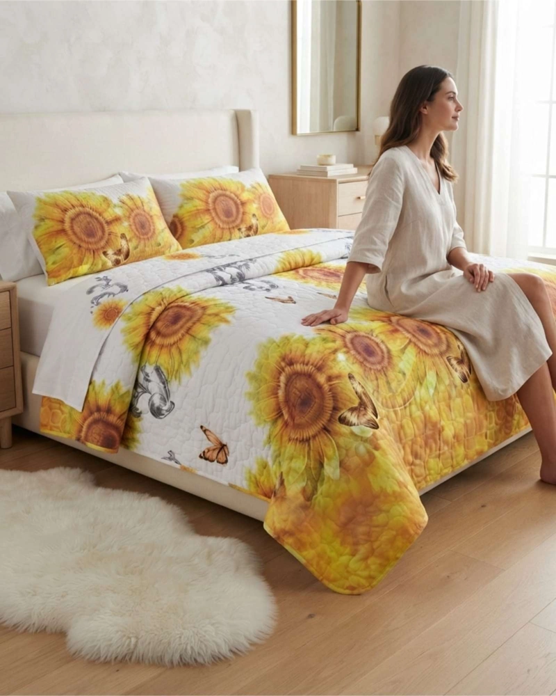 CUBRECAMA QUILT DE VERANO 2 PLAZAS DELGADO + 2 ALMOHADAS - 4