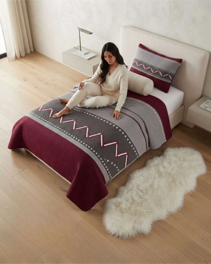 CUBRECAMA QUILT DE VERANO 1.5 PLAZAS MICROFIBRA ULTRA LIVIANO + 1 FUNDA - 2
