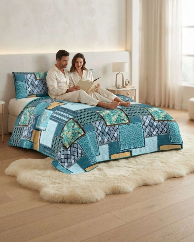 CUBRECAMA QUILT DE VERANO KING DELGADO ULTRA LIVIANO - 3