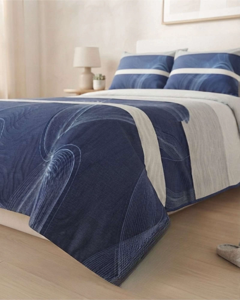 CUBRECAMA QUILT DE VERANO 2 PLAZAS DELGADO + 2 ALMOHADADAS - 1
