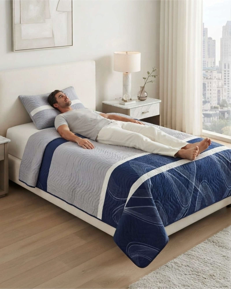 CUBRECAMA QUILT DE VERANO 1.5 PLAZAS DELGADO + 1 ALMOHADA - 5