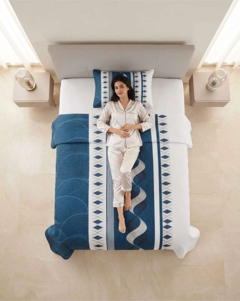 CUBRECAMA QUILT DE VERANO 1.5 PLAZAS DELGADO + 1 ALMOHADA - 2