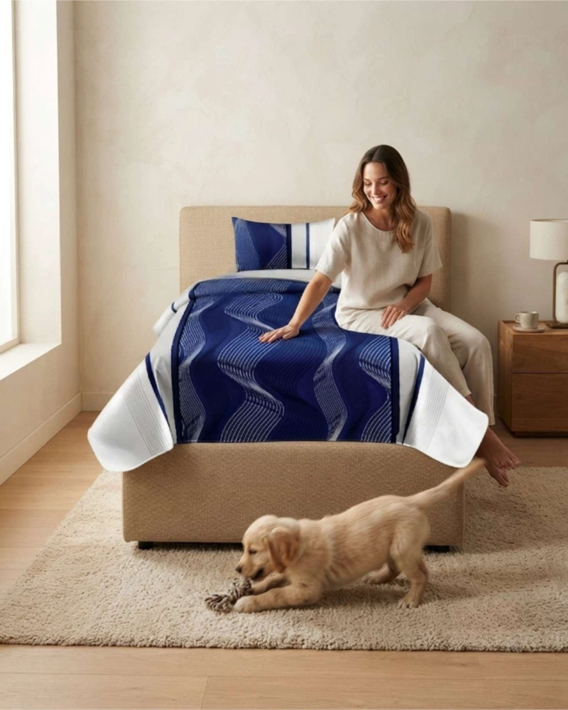 CUBRECAMA QUILT DE VERANO 1.5 PLAZAS DELGADO + 1 ALMOHADA - 1