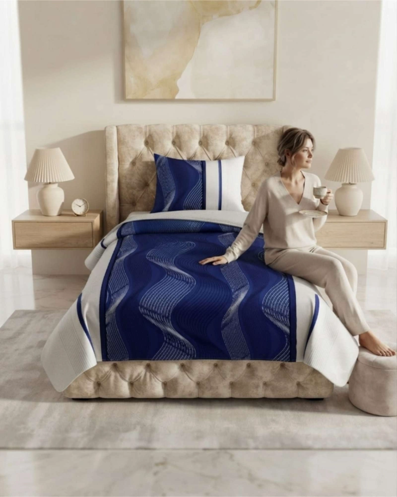 CUBRECAMA QUILT DE VERANO 1.5 PLAZAS DELGADO + 1 ALMOHADA - 3