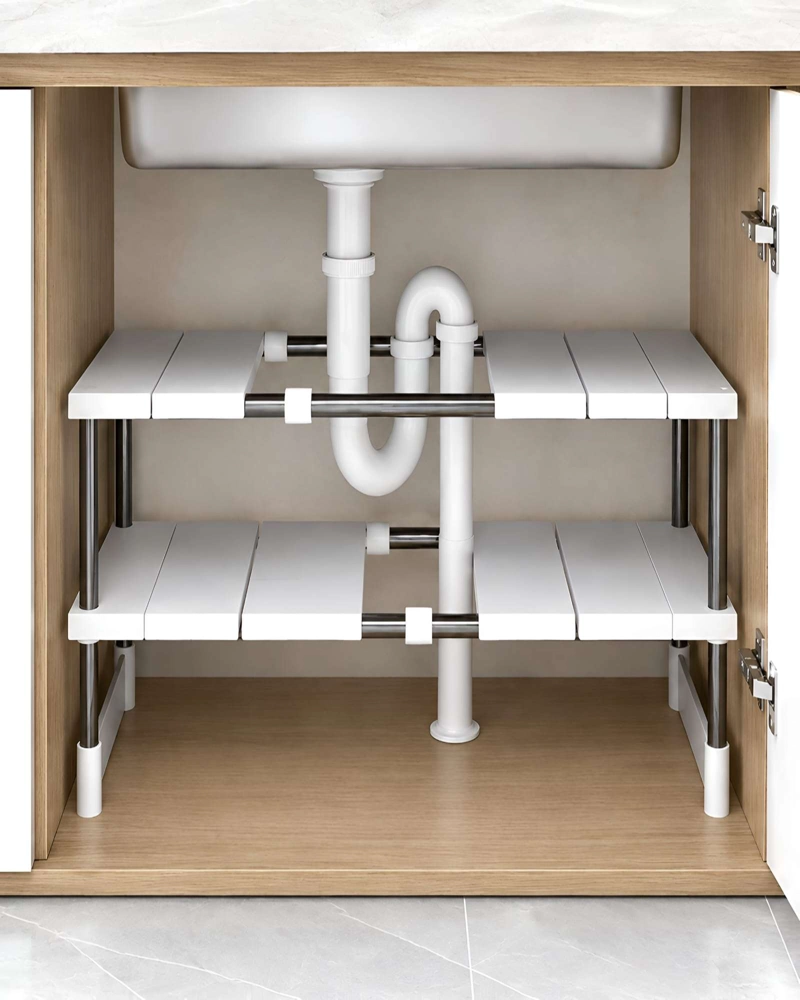 ORGANIZADOR EXTENSIBLE BAJO LAVAPLATOS DE 2 NIVELES - 1