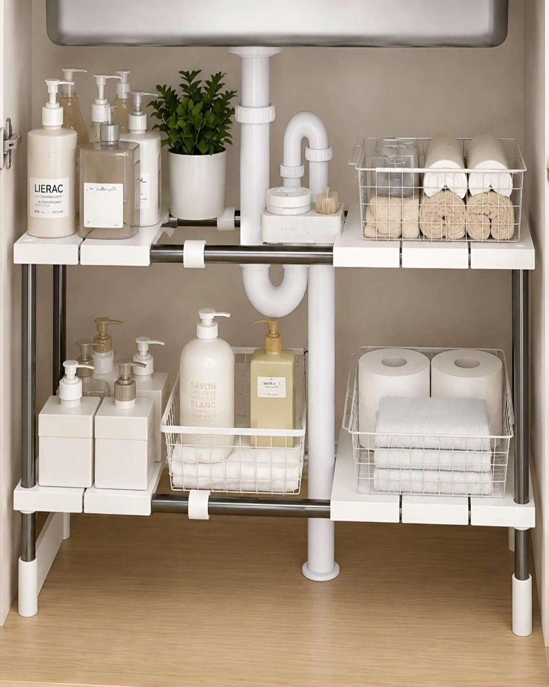 ORGANIZADOR EXTENSIBLE BAJO LAVAPLATOS DE 2 NIVELES - 2